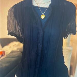 Elegant Black Sheer Blouse